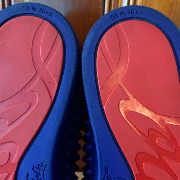 Christian Louboutin Louis Spike Flat Atlantic Blue EU 43 US 10 - Picture 12 of 13